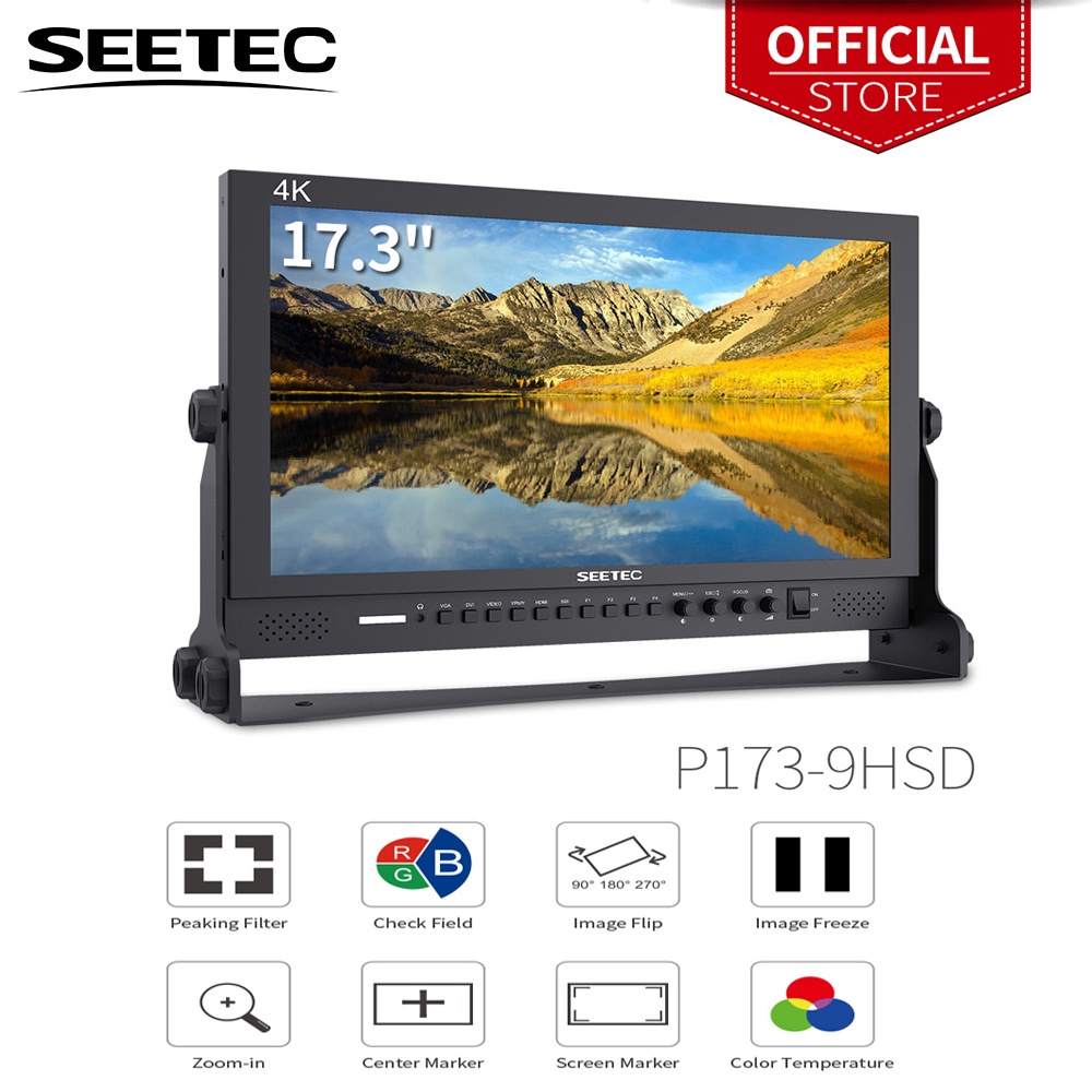 Seetec P173-9HSD มอนิเตอร์ตั้งโต๊ะ 17.3 นิ้ว 1920x1080 สําหรับ Broadcast LCD Monitoring พร้อม 3G-SDI HDMI AV YPbPr