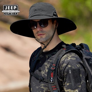 Jeep หมวกบังแดด หมวกชาวประมง ระบายอากาศ ขนาดใหญ่ แฟชั่นฤดูร้อน สําหรับผู้ชาย