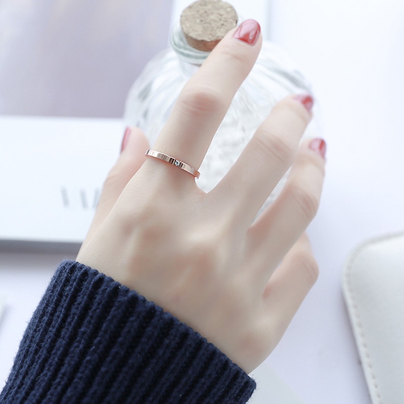 แหวนเหล็กไทเทเนียม ประดับเพชร ป้องกันอาการแพ้ ไม่ซีดจาง ระดับไฮเอนด์ - รูปที่ 3