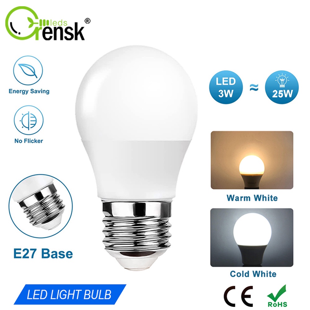 หลอดไฟ E27 LED Lite 220V A50 3W DAYLIGHT WARM WHITE LED Bulb 90% ประหยัดพลังงาน หลอดไฟ 25 วัตต์ เทียบเท่า