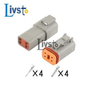 Deutsch ปลั๊กเชื่อมต่อไฟฟ้า DT DT06-2S DT04-2P 2P 3P 4P 6P 8P 12Pin กันน้ํา สําหรับมอเตอร์รถยนต์ พร้อมขั้ว 22-16AWG 1 ชุด