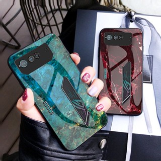 เคสโทรศัพท์มือถือกระจกนิรภัย กันกระแทก ลายหินอ่อน หรูหรา สําหรับ ASUS ROG Phone 6 Pro Phone 5 ZS673K Phone 2 ZS660KL Phone 3 ZS661KL