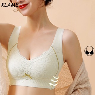 [พร้อมส่ง] Klame ชุดชั้นในสปอร์ตบรา ไร้รอยต่อ แต่งลูกไม้ พลัสไซซ์ สําหรับผู้หญิง ไซซ์ M-4XL KLM246