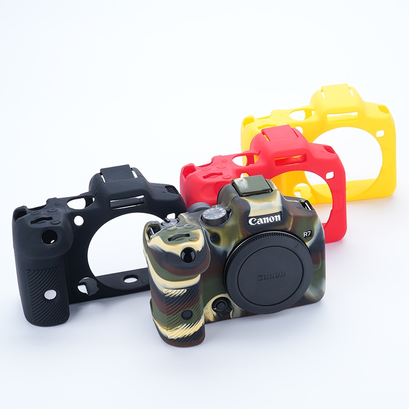 EOS R7 Scratch Proof Protector กระเป๋าผิวสําหรับ Canon EOS R7 ซิลิโคน EOS R7 ยางกล้องสําหรับ Canon