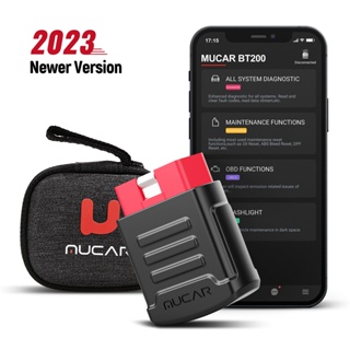 Mucar เครื่องสแกนเนอร์ BT200 OBD2 15 รีเซ็ตได้ สําหรับรถยนต์