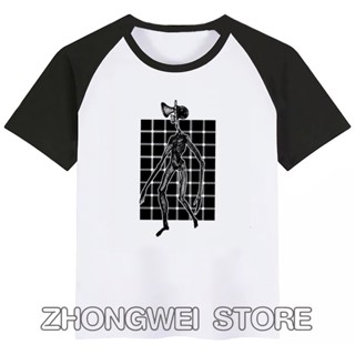 Zhongwei เสื้อยืดลําลอง แขนสั้น คอกลม พิมพ์ลายหัวไซเรน สไตล์วินเทจ แฟชั่นสําหรับเด็กผู้ชาย ผู้หญิง ไซซ์ S-3XL