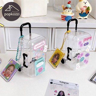 Popkozzi รถเข็นน่ารัก ขนาดเล็ก เคส Ins โปร่งใส กล่องเก็บเครื่องประดับ