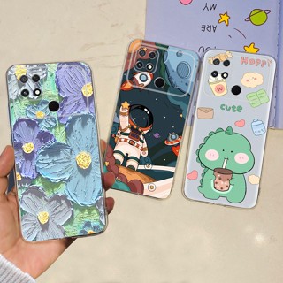 เคสโทรศัพท์มือถือแบบนิ่ม TPU ใส ลายนักบินอวกาศ ดอกไม้ สําหรับ Xiaomi Poco C40 C55 2023 Poco C40 C 55