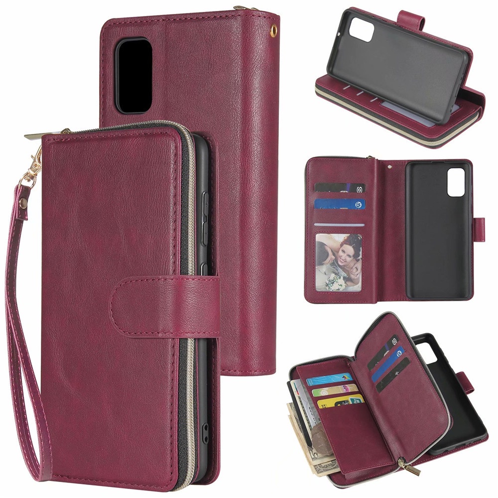 เคส for iPhone 15 Plus 11 XS Pro Max X XR เคสฝาพับ เคสหนัง Flip Cover Zipper Wallet Case PU Faux Leather Stand Soft Silicone Bumper With Card Slots Pocket