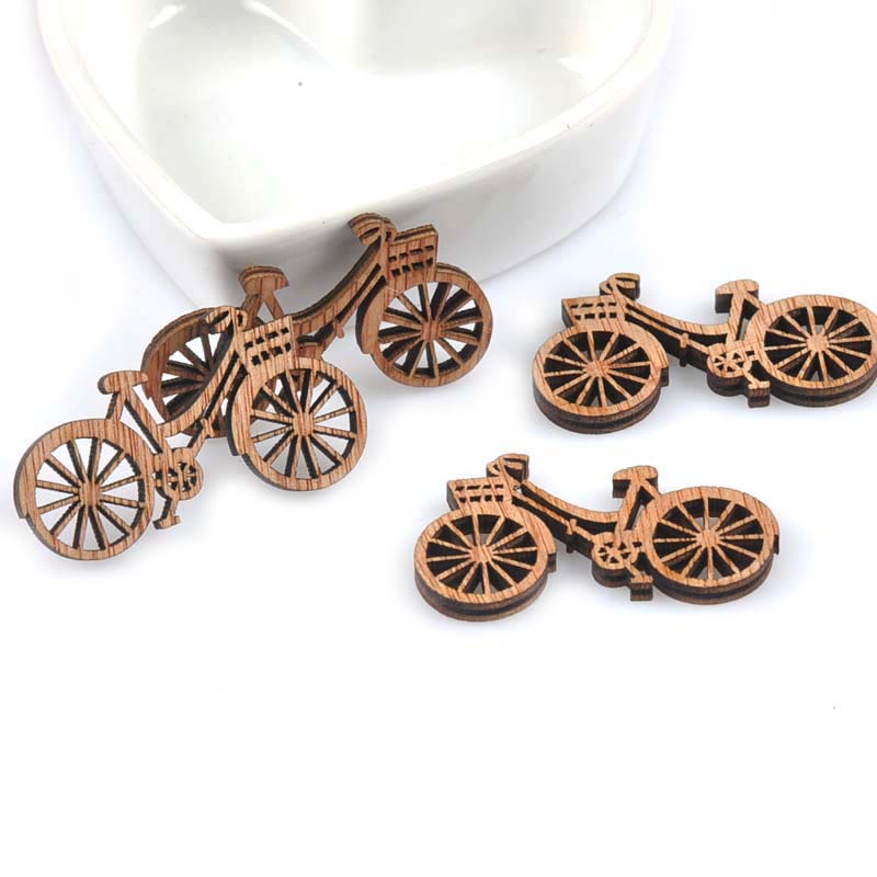 20 ชิ้น 49x29 มิลลิเมตรจักรยานรูปแบบ VINTAGE ไม้ Scrapbooking Carft Handmade อุปกรณ์เสริมตกแต่งบ้าน MT1676