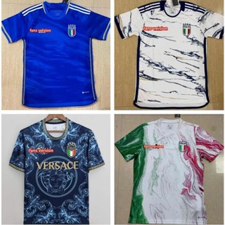 เสื้อกีฬาแขนสั้น ลายทีมชาติฟุตบอล Italie 23/24 ชุดเหย้า และเยือน ไซซ์ S-4XL