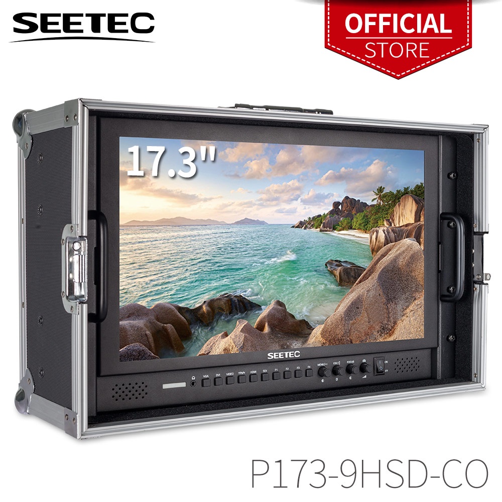 Seetec P173-9HSD-CO มอนิเตอร์ผู้กํากับการผลิต 17.3 นิ้ว พร้อมอินพุต และเอาต์พุต 3G-SDI HDMI YPbPr การออกแบบอลูมิเนียม Full HD 1920×1080