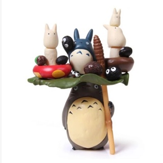 ตุ๊กตาฟิกเกอร์การ์ตูนอนิเมะ My Neighbor Totoro Jenga No Face Man Mononoke ขนาดเล็ก สําหรับตกแต่งสวน