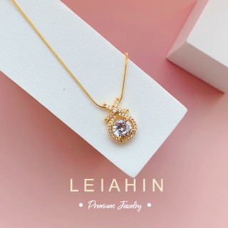 LEIAHIN สร้อยคอโชคเกอร์ สเตนเลส ทอง 18k จี้เพชร เครื่องประดับแฟชั่น สไตล์เกาหลี สําหรับผู้หญิง