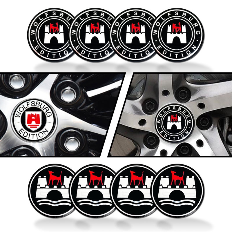 Car Accessories 4pcs 56mm Wolfsburg Edition Logo Car Wheel Hub Center Caps Rims Covers Sticker Decoration Car Styling ราคา ถูกที่สุด ดีลบีเคเค