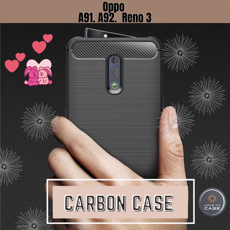 Oppo A91/A92/Reno 3 Elegance เคสโทรศัพท์คาร์บอนไฟเบอร์ที่ทนทาน