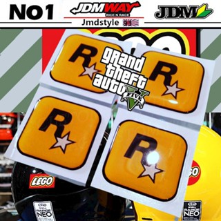 3D R STAR Car Sticker Epoxy Sticker GTA5  Badge Dome Decal Accessories Racing Bumper Window Laptop