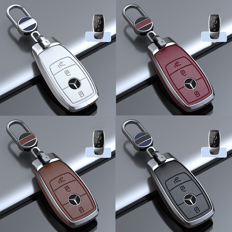 Zobig เคสกุญแจรีโมตรถยนต์ หนังอัลลอย สังกะสี สําหรับ Benz key Fob Mercedes Benz 2019-2021 A-Class C-Class G-Class 2017-2020 E-Class S-Class