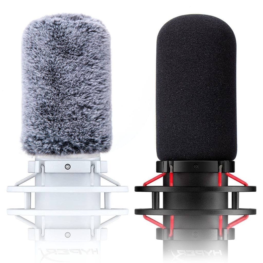 ​​HyperX QuadCast Microphone Pop Filter - ปลอกโฟมกันน้ำลาย + ปลอกขนฟูลดเสียงลม｜(เกมเมอร์/สตรีมเมอร์) (2 ชิ้น)