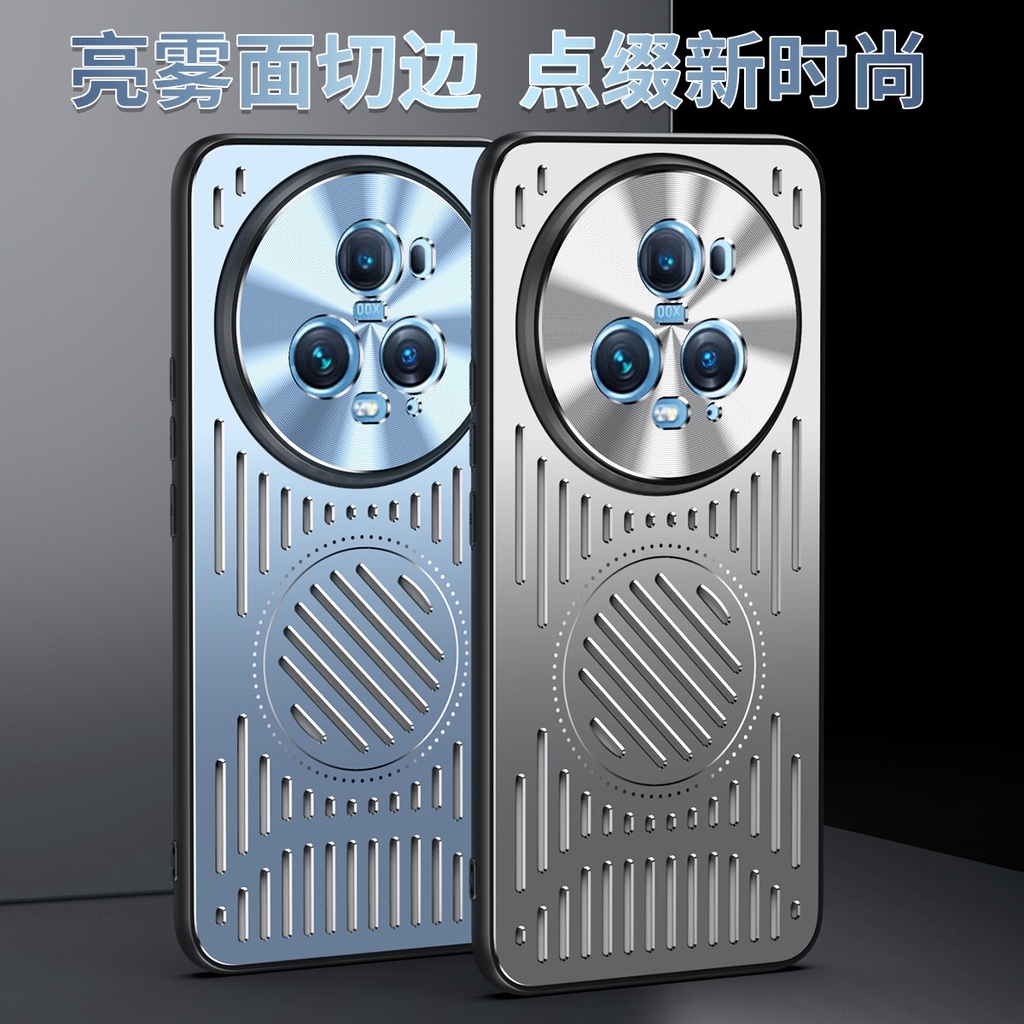 อลูมิเนียมการกระจายความร ้ อนเคสโทรศัพท ์ สําหรับ Honor Magic 5 100 90 80 6 Pro Magic5 honor100 Pro กรณีกันกระแทก Breathable โลหะไร ้ สายชาร ์ จ Capa Funda