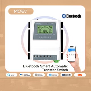 Moes Tuya สวิตช์ควบคุมการถ่ายโอนอัตโนมัติ บลูทูธ 80A 5500W สําหรับระบบลมพลังงานแสงอาทิตย์ DC AC