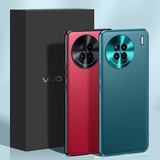 เคสโทรศัพท์มือถือ หนัง PU โลหะ ป้องกันเลนส์กล้อง สําหรับ Vivo X90 Pro