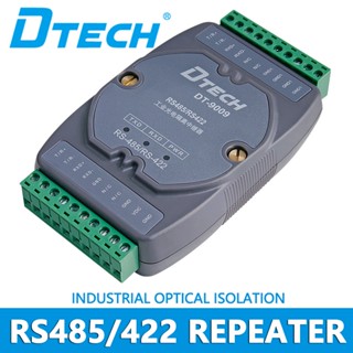 Dtech RS485 เครื่องทวนสัญญาณไฟฟ้า ความเร็วสูง ป้องกันฟ้าผ่า rs422 DT-9009 สีเทา