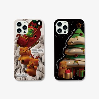 🇰🇷【 Artisquare Hard Case 】เคสมือถือ แบบแข็ง ลายคริสต์มาสน่ารัก สไตล์เกาหลี สําหรับ iPhone 13 14 12 Samsung Galaxy S23 22 21 Note20 Ultra