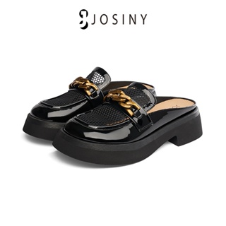 JOSINY สำหรับผู้หญิง รองเท้าสลิปออนสำหรับคนขี้เกียจ โค้งมนมน รองเท้าส้นแบน อ๊อกฟอร์ด