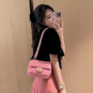 Xiao Xiangfeng Lingge thick chain bag Advanced sense underarm bag 2023 New Fatty Man oblique shoulder handbag Girl