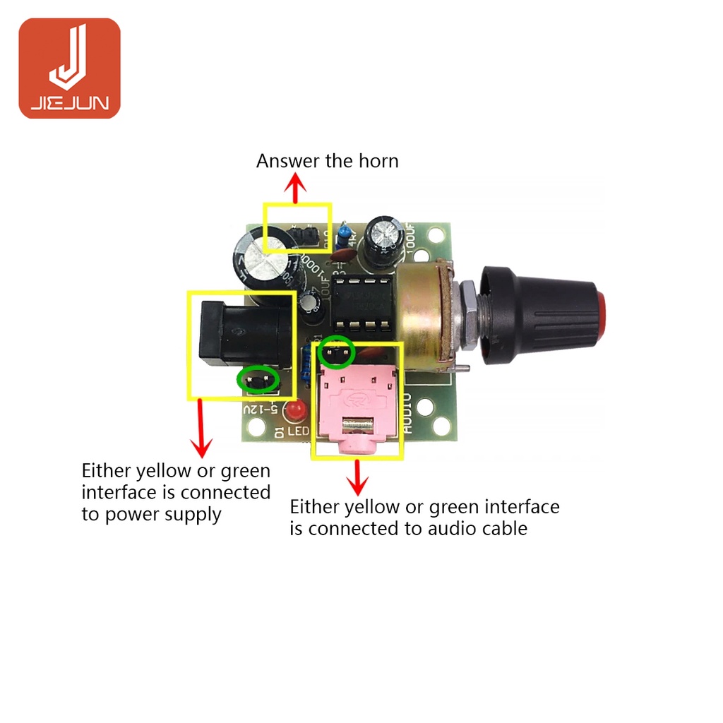 Lm386 ชุดบอร์ดโมดูลขยายเสียง ขนาดเล็ก 3.5 มม. 3V-12V DIY สําหรับเครื่องขยายเสียง 3V-12V TDA2030