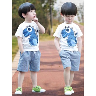 ชุดสูทแขนสั้น สองชิ้น แฟชั่นฤดูร้อน สําหรับเด็กผู้ชาย