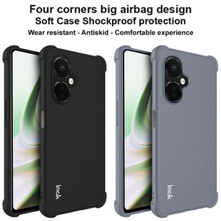 Imak OnePlus Nord CE 3 Lite 5G เคลือบด้าน ถุงลมนิรภัย เคสนิ่ม One Plus 1+ Nord CE3 Lite 5G เบาะลม ฝ้า กันลื่น เคสโทรศัพท์ TPU ด้านหลัง เคสแบบเต็ม