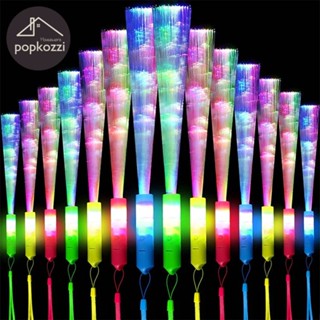 Popkozzi แท่งไฟเบอร์ออปติก พร้อมไฟ LED 3 โหมด ของเล่นคริสต์มาส ฮาโลวีน