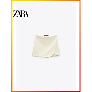 Zara ใหม่ TRF กางเกงกระโปรง เอวสูง สําหรับผู้หญิง 7385420 712