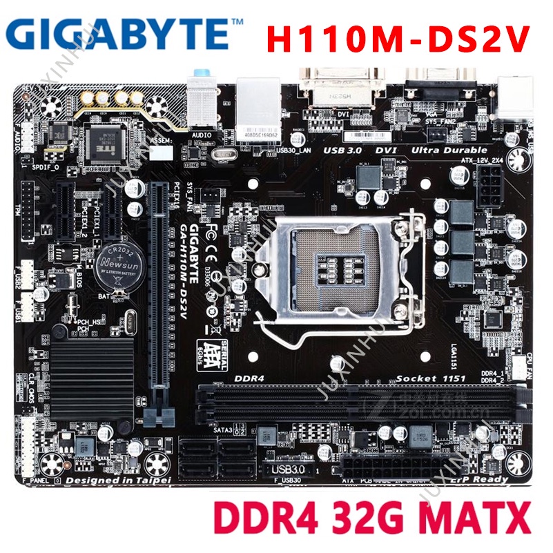 GIGABYTE H110M-DS2V H110M-S2 H110M-DS2 เมนบอร์ดเดสก์ท็อป GA-H110M-DS2V H110M H110 ซ็อกเก็ต LGA 1151 
