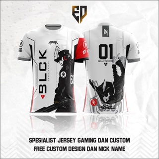 เสื้อกีฬาแขนสั้น ลายทีมชาตินิกเกิล BLACKLIST 2022 Jersey BLACKLIST INTERNATIONAL ESPORT BLCK S10 ล่าสุด 2022 ฟรีนิกเกิลชื่อ GHOST MODE สีขาว