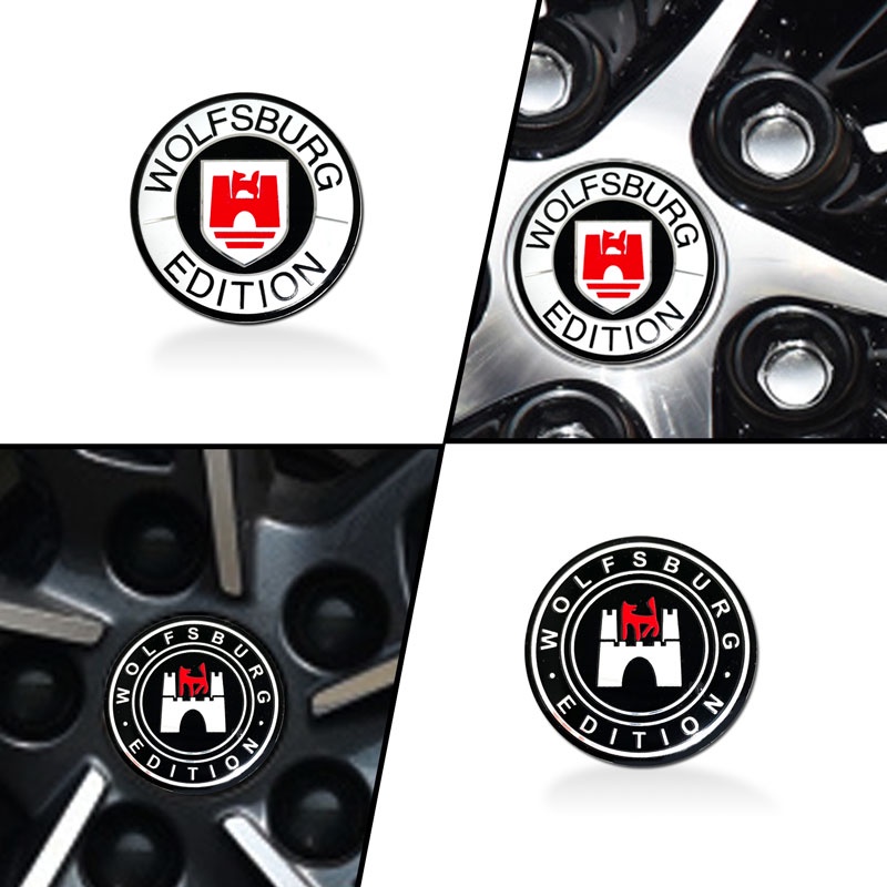 Car Accessories 4pcs 56mm Wolfsburg Edition Logo Car Wheel Hub Center Caps Rims Covers Sticker Decoration Car Styling ราคา ถูกที่สุด ดีลบีเคเค แกลเลอรีภาพที่ 2