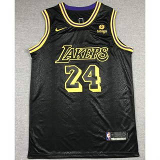 เสื้อกีฬาบาสเก็ตบอล ปักลาย Los Angeles Lakers 24 Kobe Bryant สีทอง สีดํา สําหรับผู้ชาย 2022