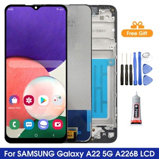 อะไหล่หน้าจอสัมผัสดิจิทัล LCD พร้อมกรอบ สําหรับ Samsung Galaxy A22 5G A226 A226B A226B/DS