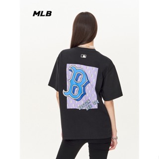 Mlb ใหม่ เสื้อแขนสั้น พิมพ์ลายโลโก้ แฟชั่นคู่รัก สําหรับผู้ชาย และผู้หญิง