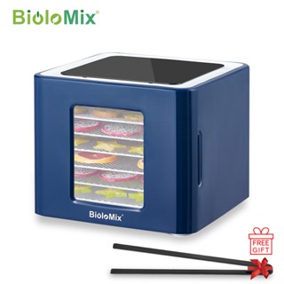 Biolomix เครื่องอบแห้งเนื้อสัตว์ ผัก ผลไม้ แบบโลหะ 6 ถาด พร้อมตัวจับเวลาดิจิทัล และตัวควบคุมอุณหภูมิ