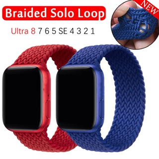 สายนาฬิกาข้อมือ ผ้าไนล่อนถัก แบบยืดหยุ่น สําหรับ Apple Watch band 44 มม. 40 มม. 38 มม. 42 มม. iWatch Series 6 SE 5 4 3 2 1