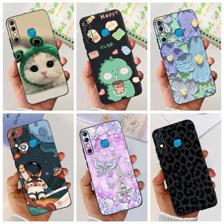 เคสโทรศัพท์มือถือ ซิลิโคนนุ่ม ลายไดโนเสาร์ แมวน่ารัก สีดํา สําหรับ Inifinix Hot 8 Hot8 X650C X650B X650D