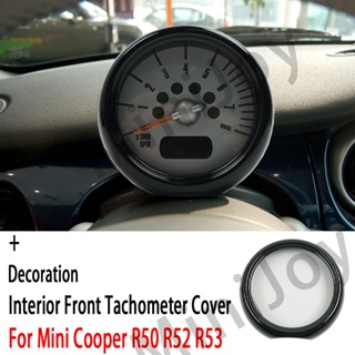 สติกเกอร์ติดฝาครอบมาตรวัดรอบเครื่องยนต์ ด้านหน้า สีดําวาว สําหรับ Mini Cooper S R50 R52 R53