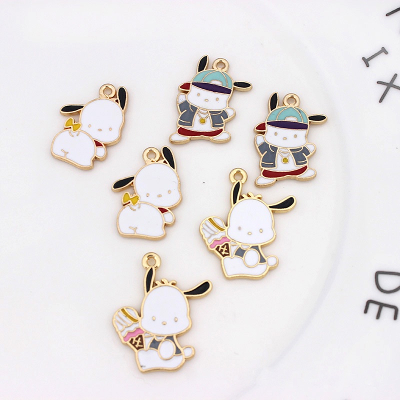 2 ชิ ้ น/Lot การ ์ ตูน Babudog สุนัขน ่ ารักโลหะผสมเคลือบจี ้ DIY เครื ่ องประดับอุปกรณ ์ เสริม Charms สําหรับ Women, Key Chain/ ต ่ างหูสร ้ อยคอจี ้ Handmade DIY เครื ่ องประดับ 003