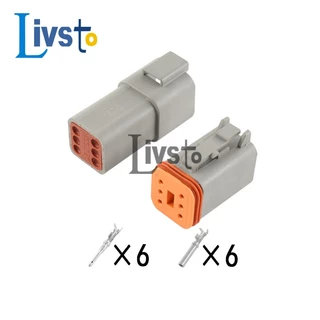 Deutsch ปลั๊กเชื่อมต่อไฟฟ้า DT DT06-2S DT04-2P 2P 3P 4P 6P 8P 12Pin กันน้ํา สําหรับมอเตอร์รถยนต์ พร้อมขั้ว 22-16AWG 1 ชุด