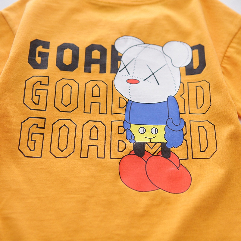 ชุดเสื้อยืด ผ้าฝ้ายแท้ ลายการ์ตูน แฟชั่นฤดูร้อน สําหรับเด็กผู้ชาย และเด็กผู้หญิง - รูปที่ 4