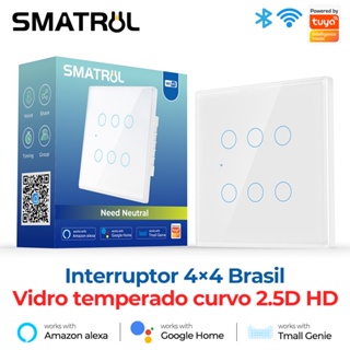 Smatrul Tuya สวิตช์ไฟอัจฉริยะ WiFi 4/6 Gang 120x120 AC 110-240V หน้าจอสัมผัส พร้อม Alexa Google Home