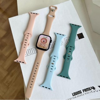 สายนาฬิกาข้อมือ ซิลิโคนนิ่ม บางพิเศษ แบบเปลี่ยน สําหรับ watch Strap Series 8 7 6 5 4 3 2 1 SE SE2 Ultra Strap ขนาด 41 มม. 45 มม. 38 40 มม. 42 44 มม. 49 มม.